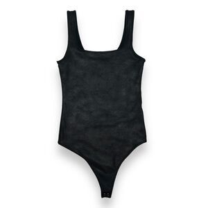 EUC Abercrombie and Fitch Soft AF Faux Leather‎ Body Suit Womens Small Black